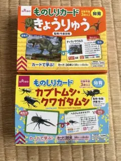 ものしりカード　きょうりゅう　カブトムシ　クワガタムシのサムネイル