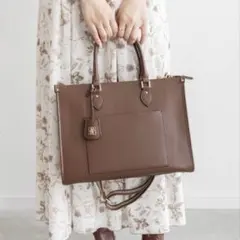 【美品】　RANDA 【A4対応】2WAYモノグラムトートバッグ ブラウン