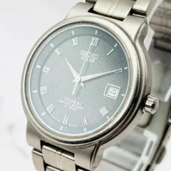 稼働 SEIKO セイコー ソーラー デイト チタン ブラック 腕時計 メンズ