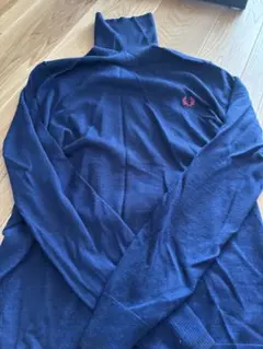 FRED PERRY ネイビー タートルネックセーター JP S