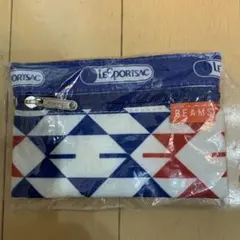 LeSportsac×BEAMS 幾何学模様ポーチ　レスポートサック×ビームス