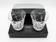 HOYA クリスタルガラス ドットグラス 2個セット【新品】