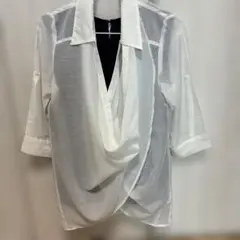 ホワイトシースルー五分袖シャツ (インナー別)3way