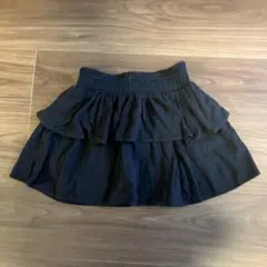 H&M キッズ　黒 フリル ミニスカート 120 レーヨンのサムネイル
