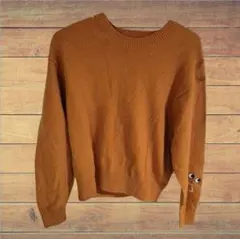 ☆美品☆ユニクロ　アンヤハインドマーチ　マスタード色目デザインニット長袖