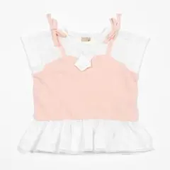 petit main ローズビスチェペプラムTシャツ　90㎝