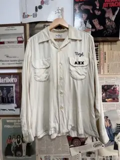 40s rayon gabardine レーヨンギャバ シャツ - メルカリ