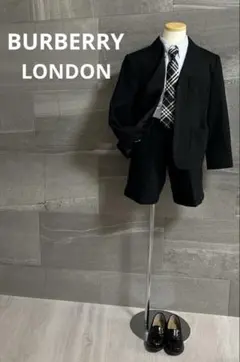 バーバリー スーツ フルセット フォーマル チェック 黒 120cm130cm
