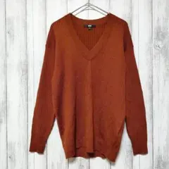 UNIQLO ユニクロ (M)　メリノブレンドリブVネックセーター