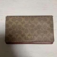 COACH PVCレザーブラウン 長財布