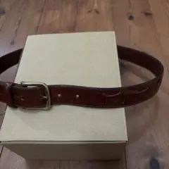 ブラウンレザー ベルト ゴールドバックル　最終値下げ