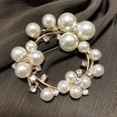 ブローチ パール リース ゴールド