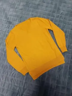 ユニクロ風　マスタード ニット レディースM