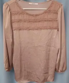 ANAYI フリル付き七分袖トップス ベージュ