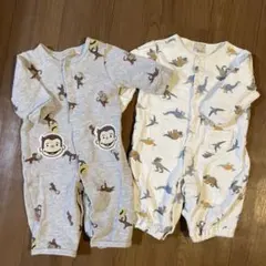 petit main おさるのジョージ　恐竜　ロンパース　2点