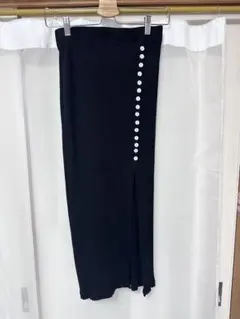 ZARA ザラ リブスリムスカート ロングスカート スリットスカート 黒のサムネイル
