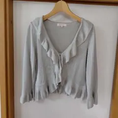 シルバーラメ フリル付き七分袖カーディガン　フォーマル　結婚式　2次会