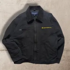 ダック地フルジップデトロイトジャケット 企業刺繍ロゴ中綿ショート丈美品