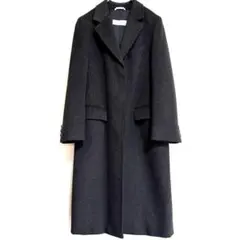 白タグ MaxMara カシミヤ＊バージンウール コート 40 ダークグレーのサムネイル