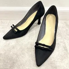 LE TALON ルタロン スエード ポインテッド パンプス 黒 23.5