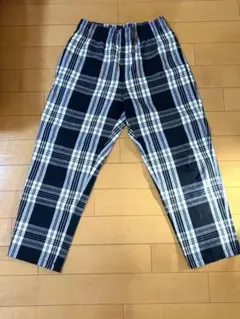 GU チェックパンツ メンズ L カジュアルパンツ ウエストゴム