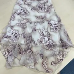 【美品】indivi インディヴィ　膝丈スカート　バラ　スカート