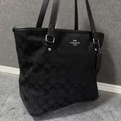 美品⭐︎COACH コーチ⭐︎トートバッグ ブラック シグネチャー