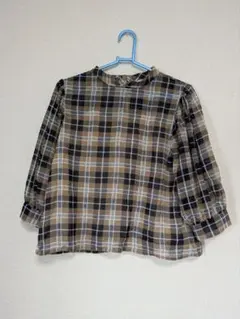 チェック柄 五分袖シャツ