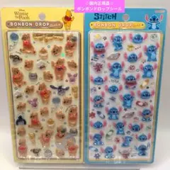 ☆国内正規品☆ボンボンドロップシール／プーさん／スティッチ／2点セット