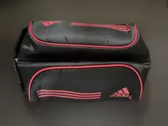adidas アディダス ゴルフ ラウンドポーチ ブラック×レッド