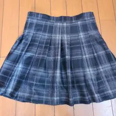 SHEINチェック柄プリーツスカート ブラック系s