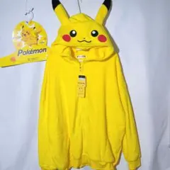 新品 ジップパーカー F ピカチュウ ポケモン 着ぐるみ ボアジャケ ハンガー