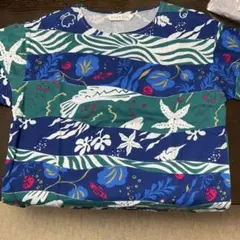 Simple Life ストライプ・フラワー柄 半袖Tシャツのサムネイル