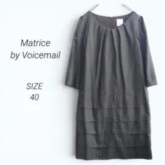a4732▶マトリーチェ　七分袖ワンピース【40】膝丈　ブラウン　薄手　春夏のサムネイル