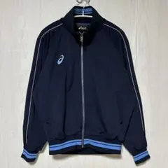 asics アシックス トラックジャケット ジャージ 日本製 レトロ 紺 Mのサムネイル