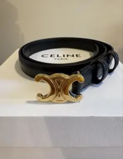 【美品】CELINE ベルト トリオンフ ブラック　70のサムネイル