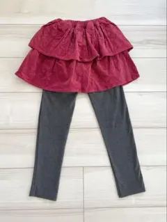 キムラタン◆赤とグレーのティアード スカッツ　130