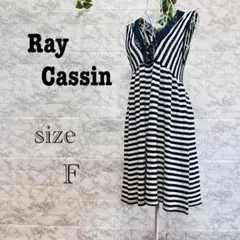 【i12】【Ray Cassin】ストライプ ノースリーブ ワンピース 【F】