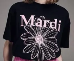 Mardi Mercredi Tシャツ ブラック ピンク