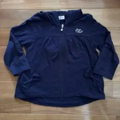 メゾピアノ 140 七分袖 パーカー ネイビー 春夏