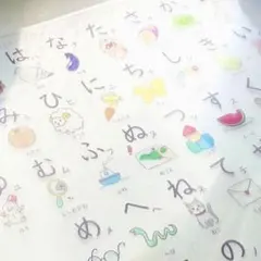 自由に遊べる！透明あいうえお表　ひらがな表　お風呂ポスター　おしゃれ　かわいい