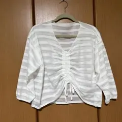 【値下げ】着用一回　テチチ　メッシュプルオーバー　白フリー