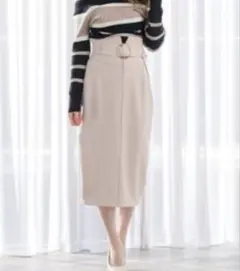 LIP SERVICE リップサービス ベルト付き ハイウエストタイト スカート