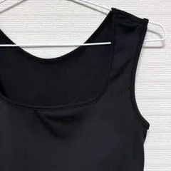 タンクトップ ニット クロップド スクエアネック 黒 M 最終値下げ