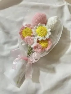 《値下げ中》あみぐるみ 編み物 枯れない花束 お祝い ピンク 推しカラー 入学式