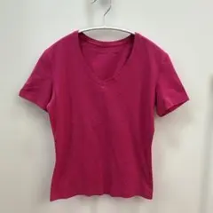 JAYRO Vネック 半袖カットソー ショッキングピンク　シンプル　Tシャツのサムネイル