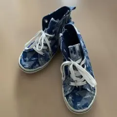VANS デニム柄ハイカットスニーカー 21cm