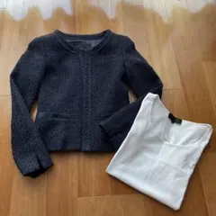 ツイード ノーカラージャケット