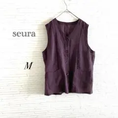 seura パープル ベスト M 透け感