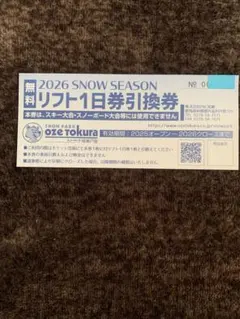 尾瀬戸倉　リフト券 2026年最新】尾瀬戸倉 リフト券の人気アイテム - メルカリ
